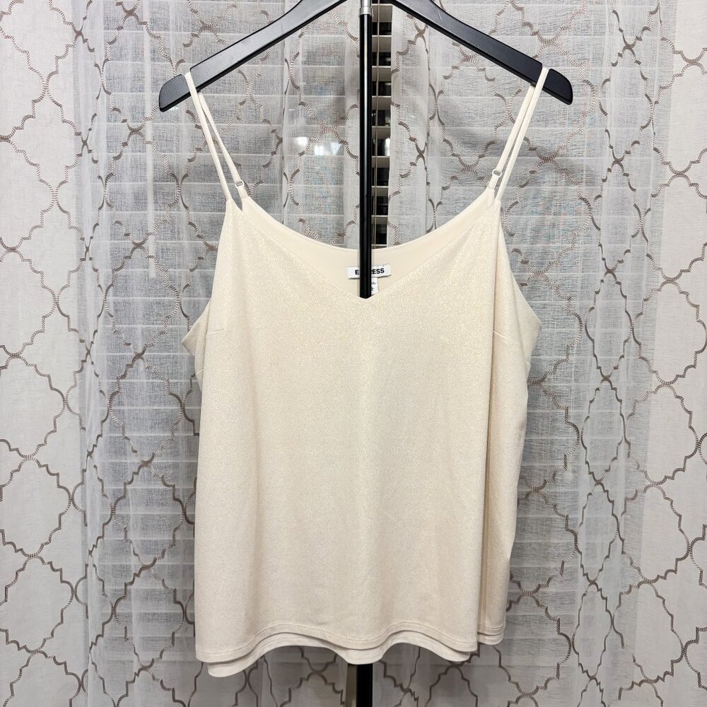 Express Shimmer V-Neck Camisole Tank Top Size XL